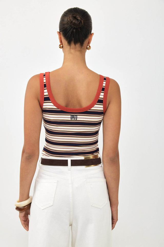 גופיית ספייסי פסים נייבי אדום