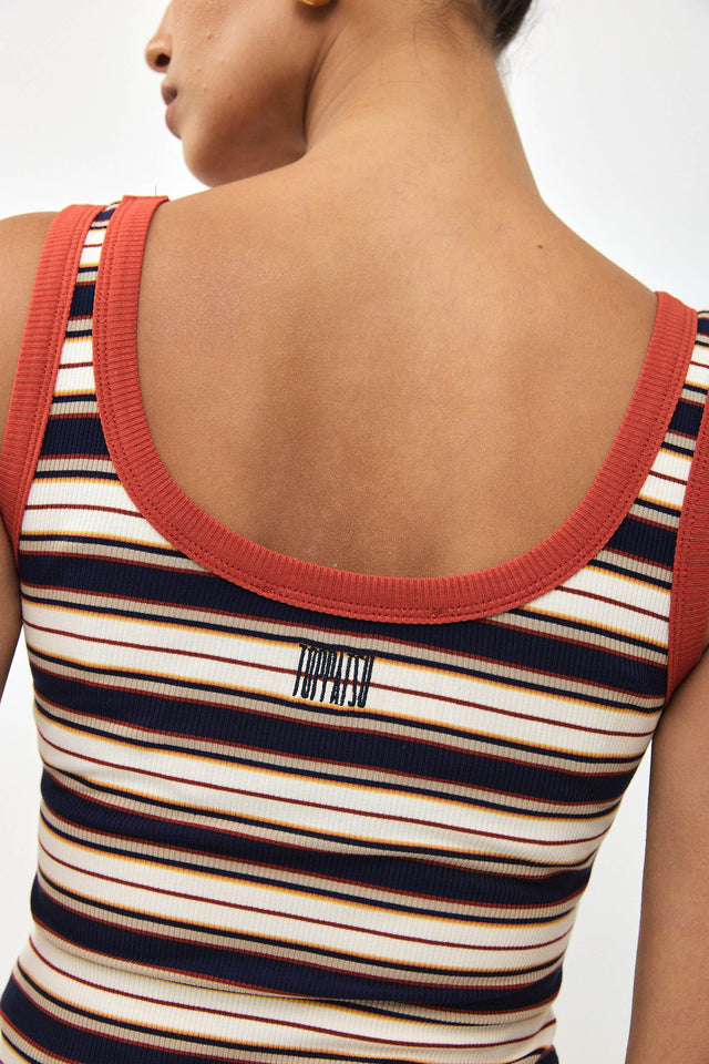 גופיית ספייסי פסים נייבי אדום