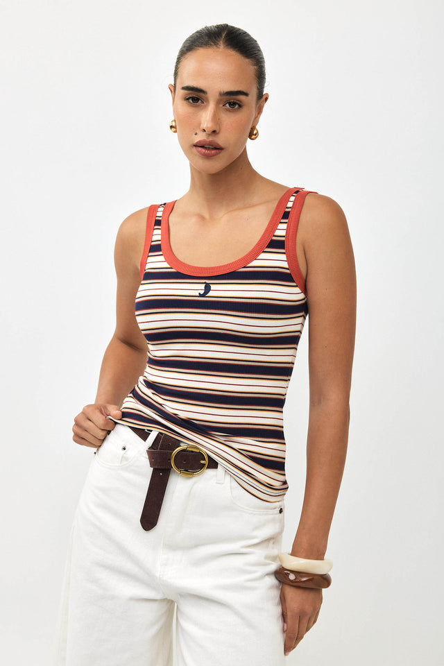 גופיית ספייסי פסים נייבי אדום