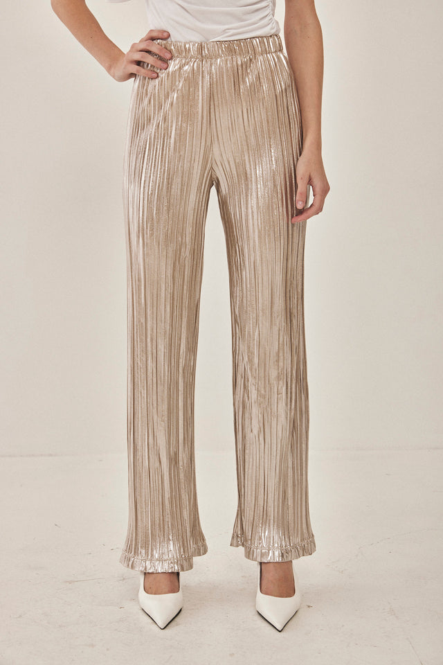 מכנסי ספיריט מתרחבים פליסה LIGHT בז' שנהב