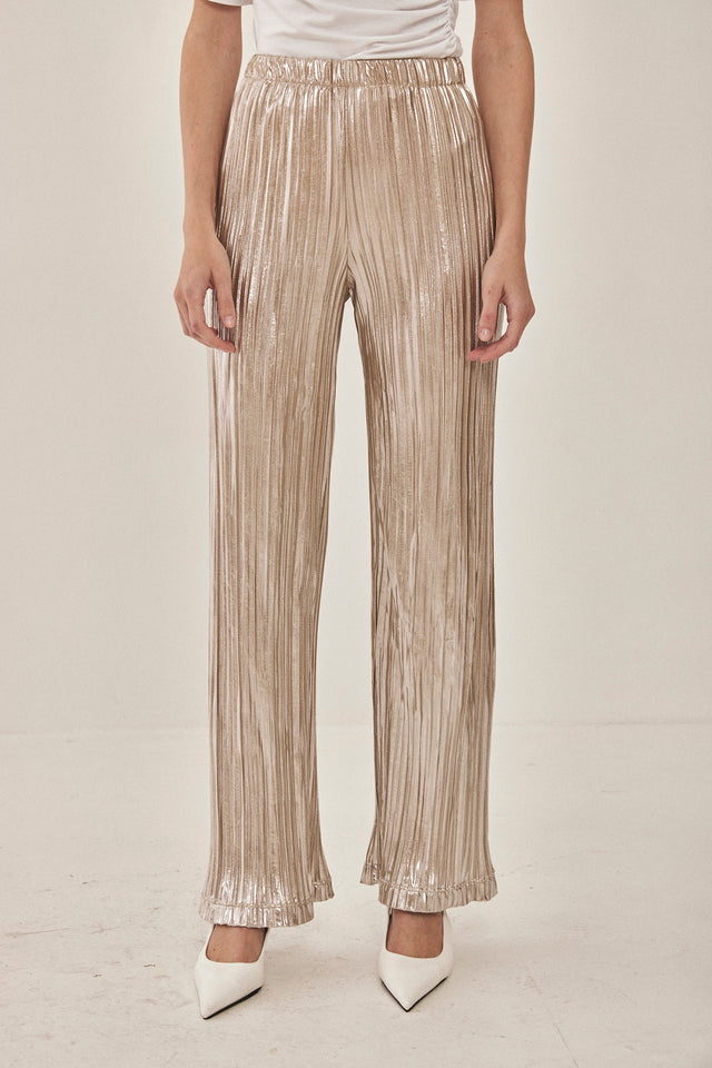 מכנסי ספיריט מתרחבים פליסה LIGHT בז' שנהב