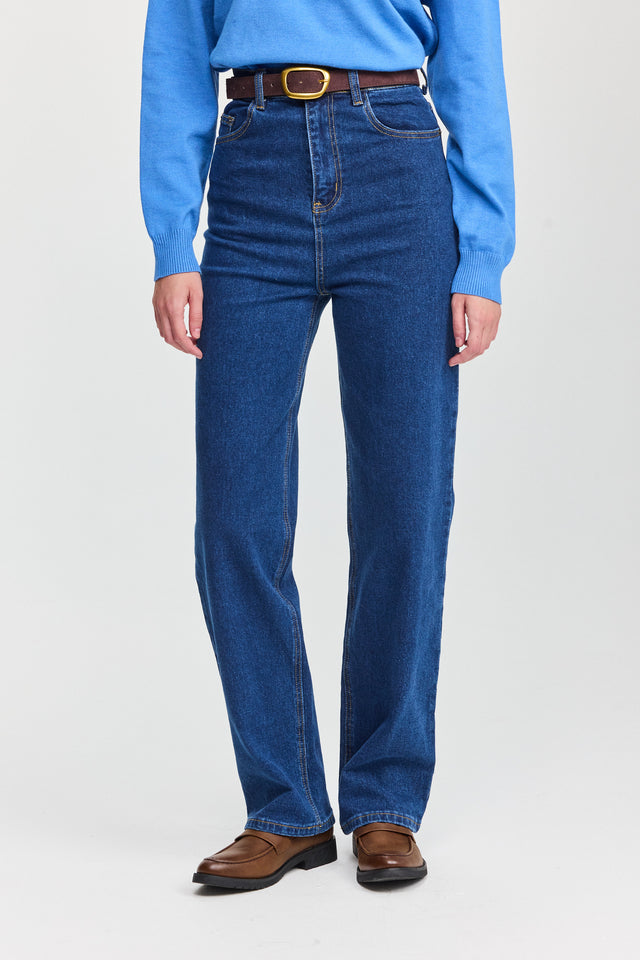 מכנסי ג'ינס גולדי ארוך וואש כחול