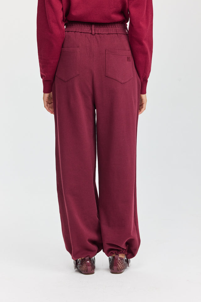 מכנסי קראמבל סווטשירט מתרחבים דיטייל מחויט בורגנדי