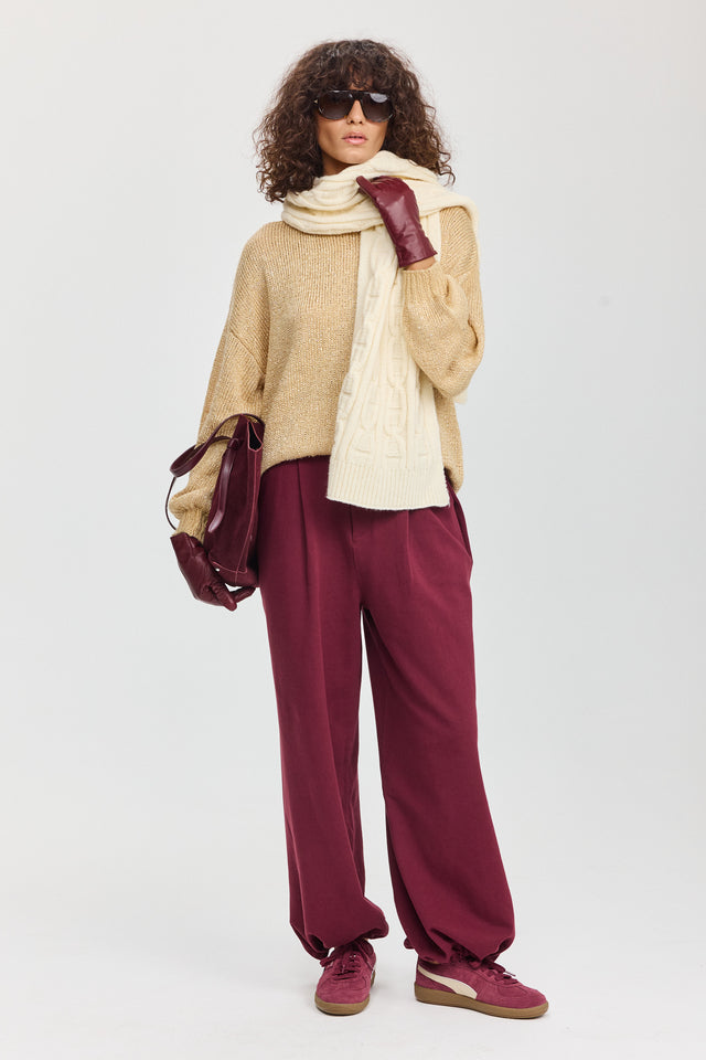 סוודר מרשמלו פייטים קרמל