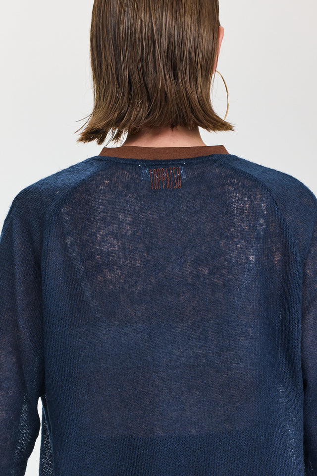 חולצת LEAGUE ספייסי סריג דק חומה