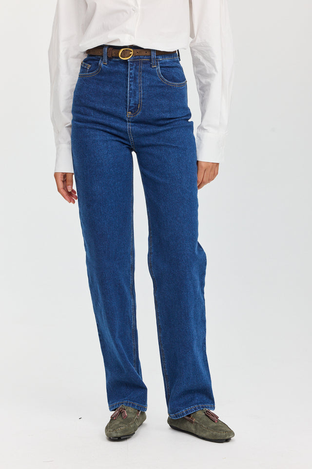 מכנסי ג'ינס גולדי ארוך וואש כחול