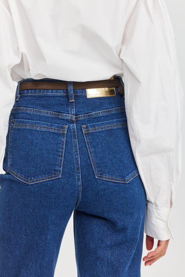 מכנסי ג'ינס גולדי ארוך וואש כחול