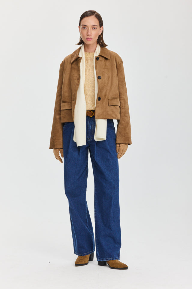 ז'קט אייריש קופי זמש קאמל