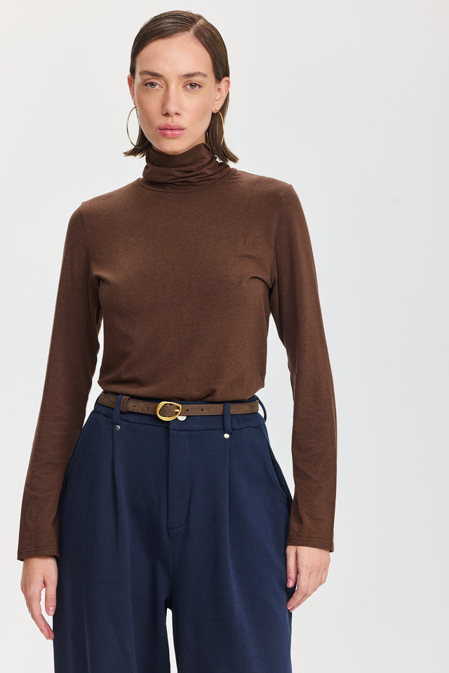 חולצת מיסו גולף חום שוקולד