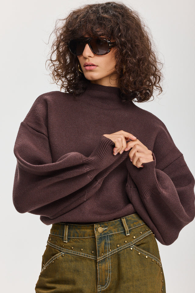 סוודר פרזנט חום שוקולד