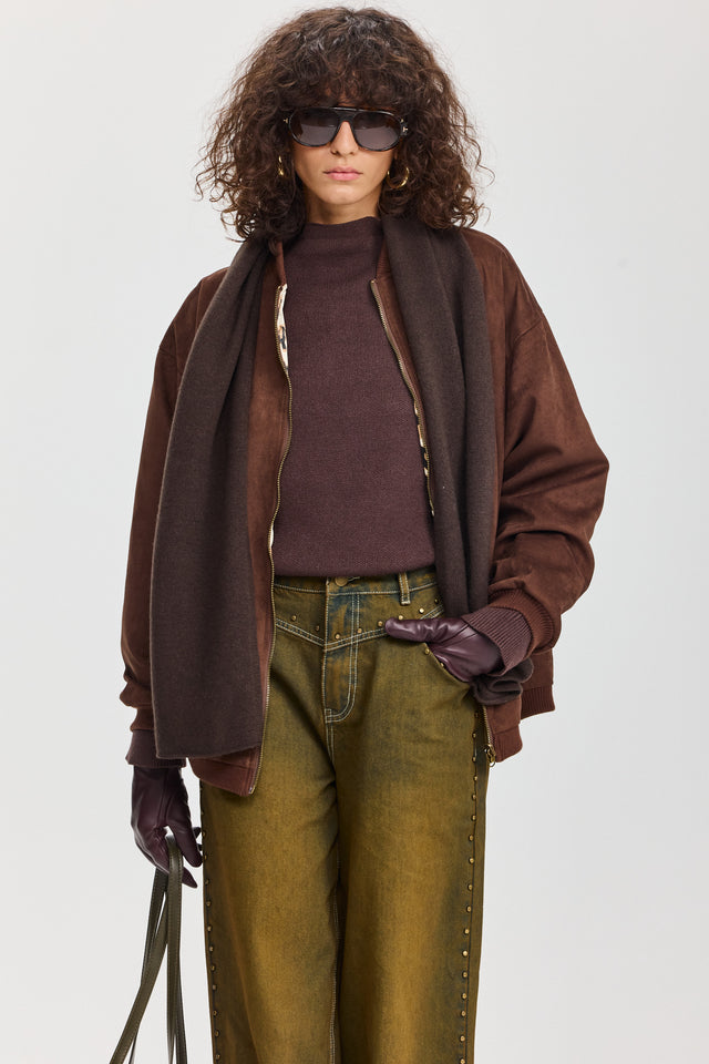 מכנסי ג'ינס ברנדי ניטים ברונזה