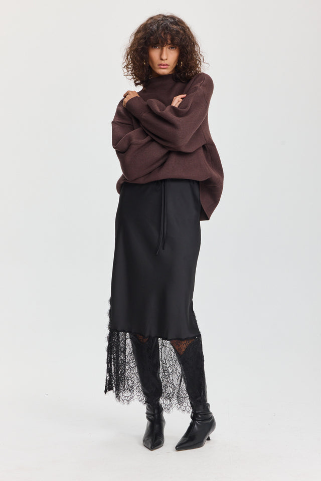 סוודר פרזנט חום שוקולד