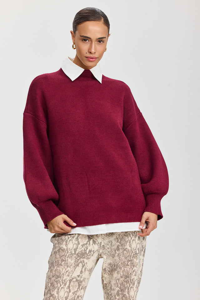 סוודר פרזנט בורגנדי