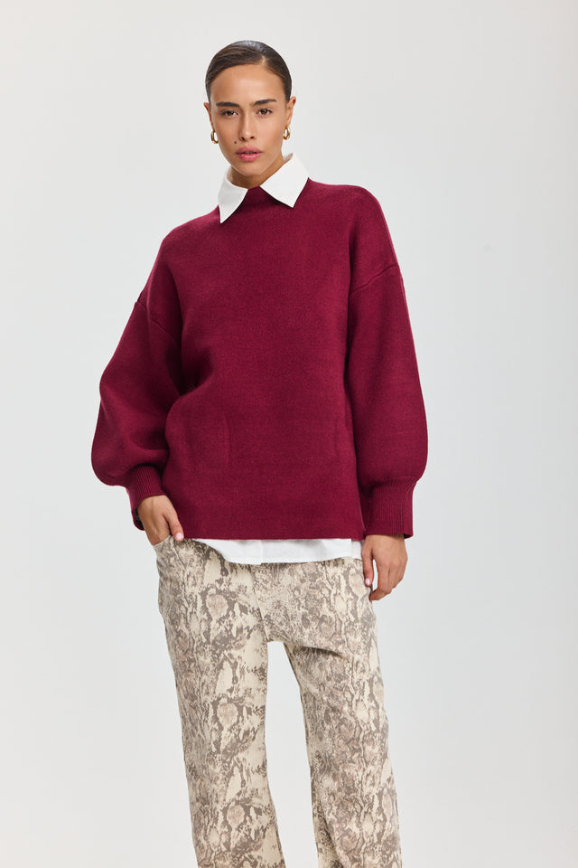 סוודר פרזנט בורגנדי