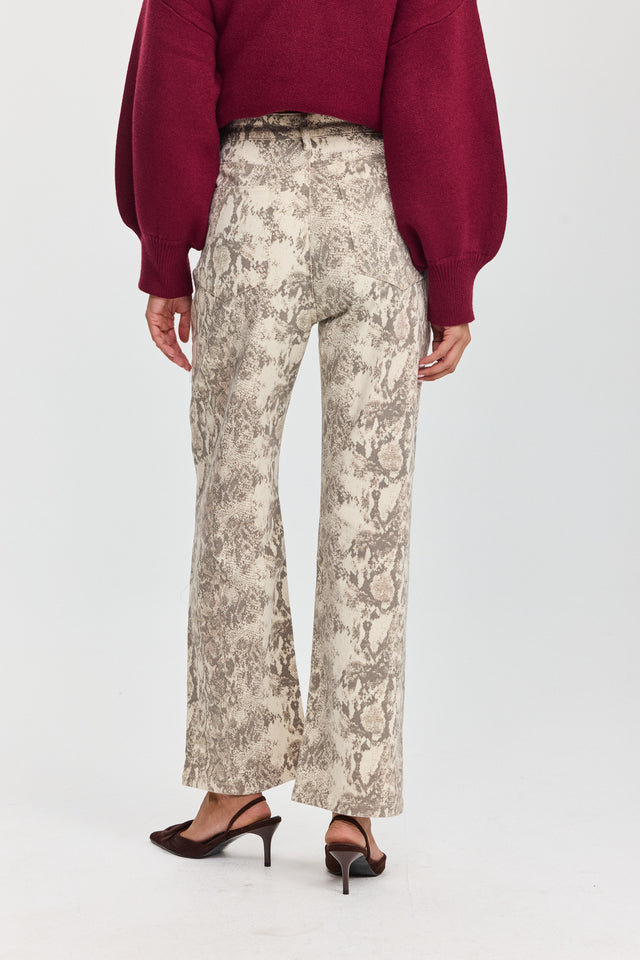 מכנסי ג'ינס נחש אפור שמנת