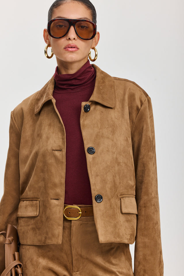 ז'קט אייריש קופי זמש קאמל