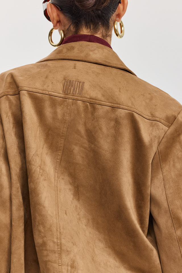 ז'קט אייריש קופי זמש קאמל