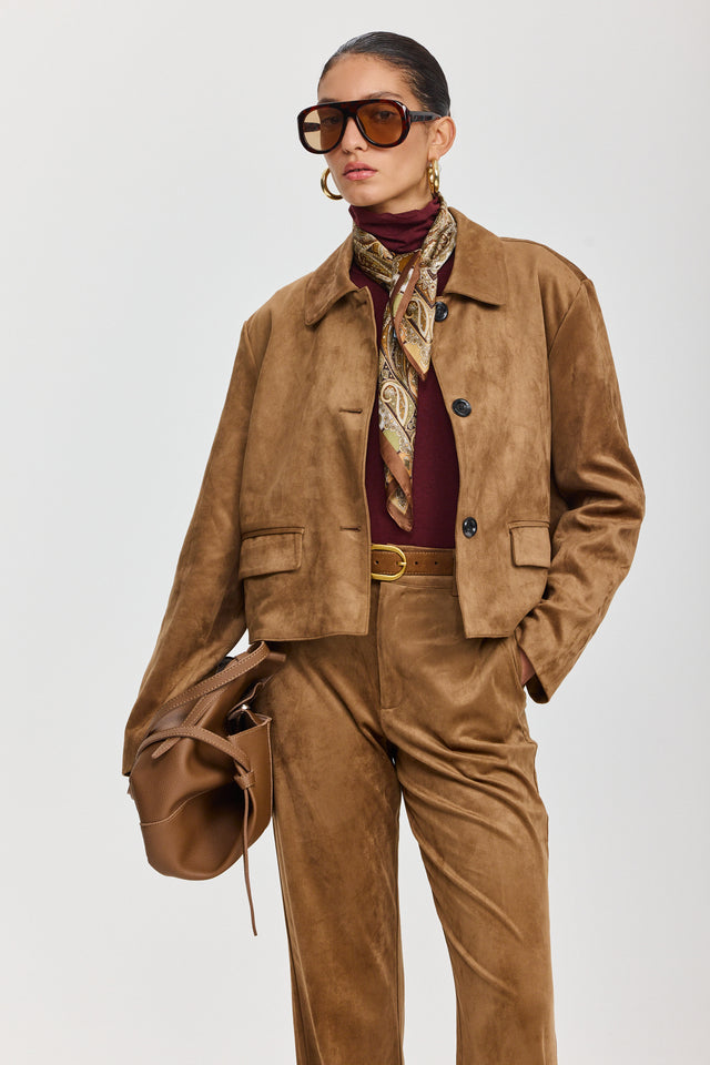 ז'קט אייריש קופי זמש קאמל