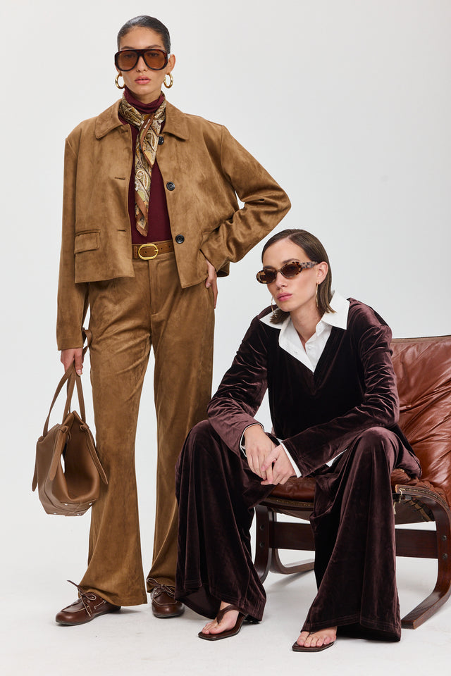 ז'קט אייריש קופי זמש קאמל