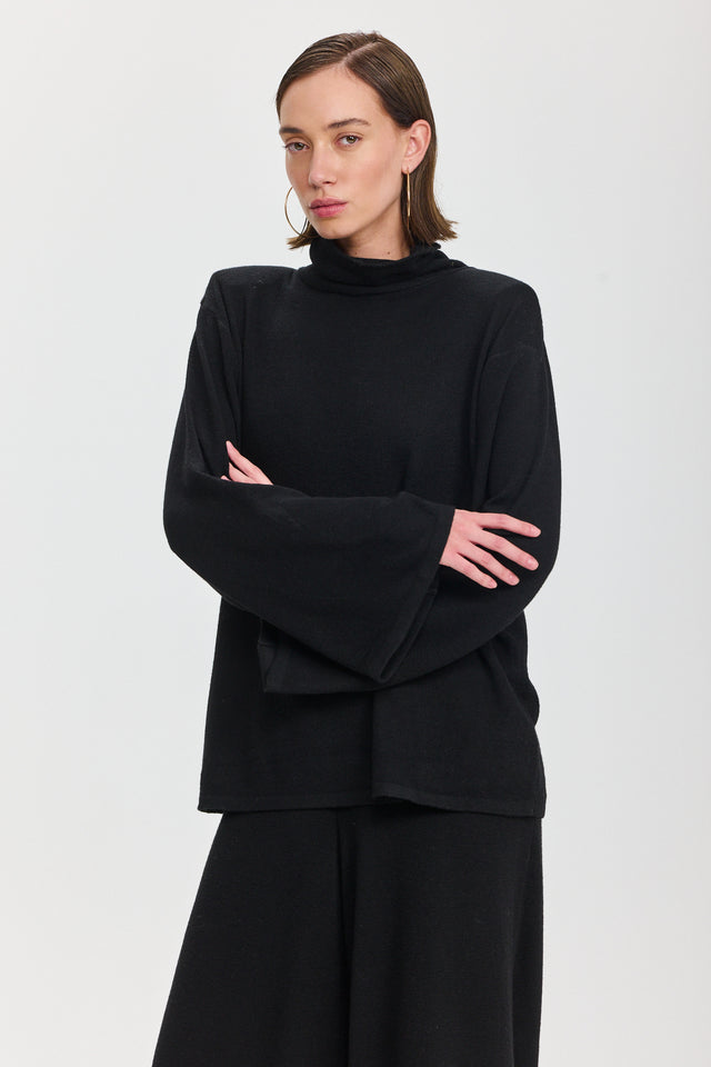 חולצת גולף סריג פריס שחורה