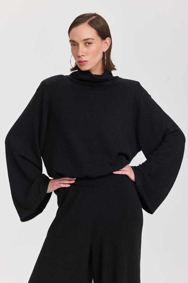 חולצת גולף סריג פריס שחורה