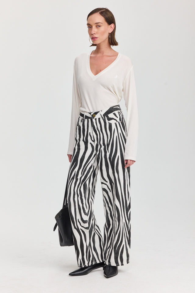 מכנסי ג'ינס זברה