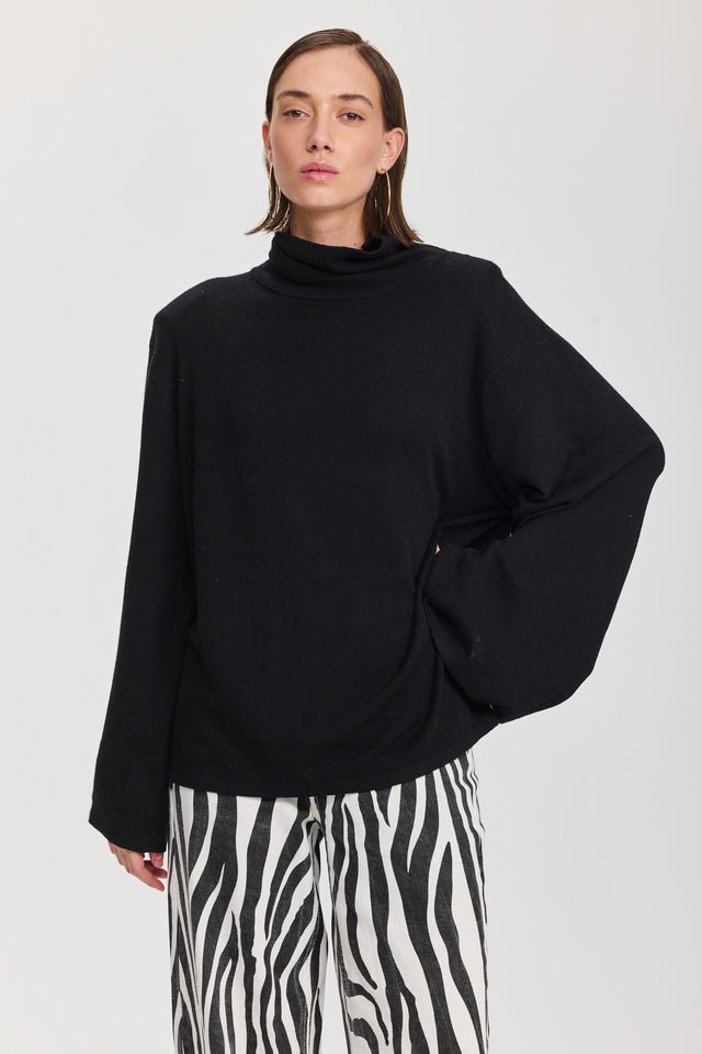 חולצת גולף סריג פריס שחורה