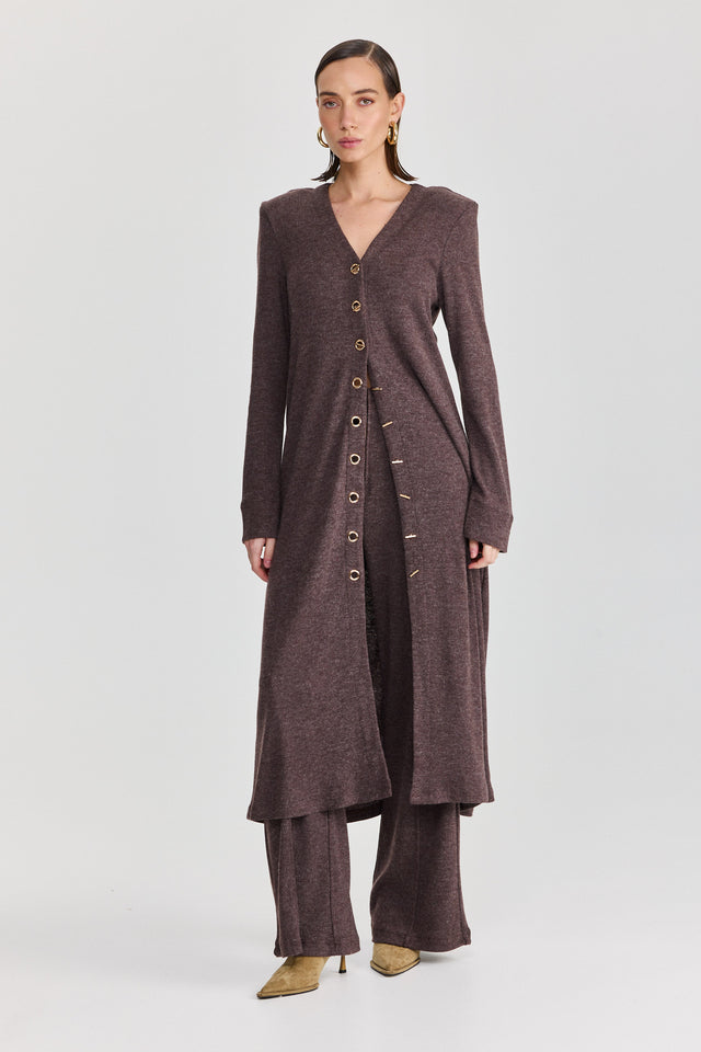 קרדיגן טוניקת שמלה וויסקי מקסי כריות נשלפות חום טראפל