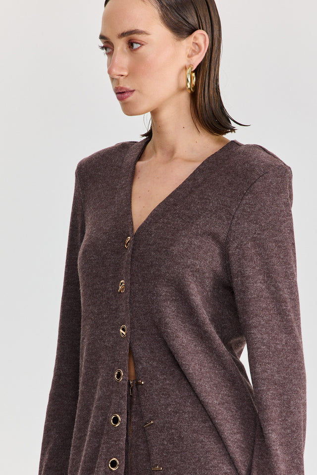 קרדיגן טוניקת שמלה וויסקי מקסי כריות נשלפות חום טראפל