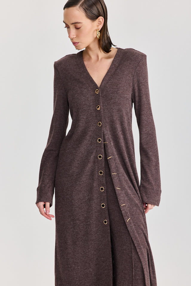 קרדיגן טוניקת שמלה וויסקי מקסי כריות נשלפות חום טראפל