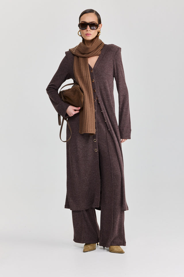 קרדיגן טוניקת שמלה וויסקי מקסי כריות נשלפות חום טראפל