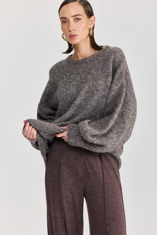 סוודר פרזנט פלאפי אפור