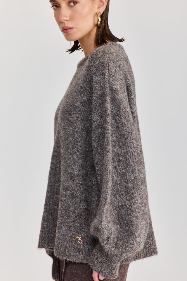 סוודר פרזנט פלאפי אפור