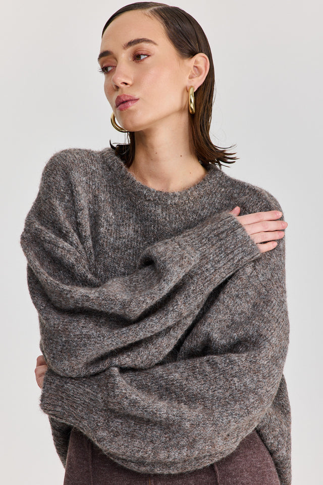 סוודר פרזנט פלאפי אפור