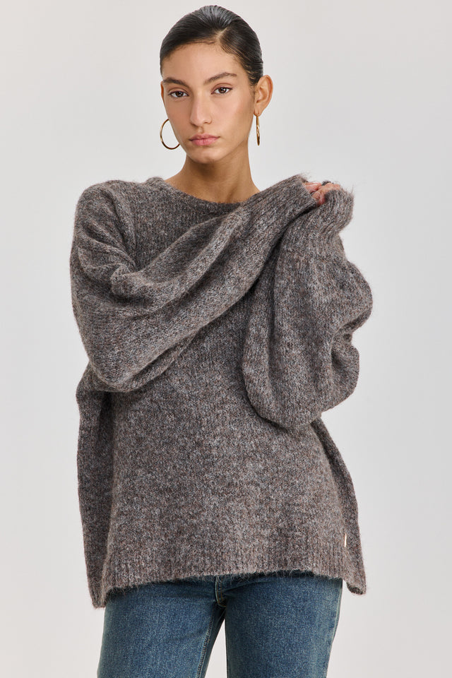 סוודר פרזנט פלאפי אפור