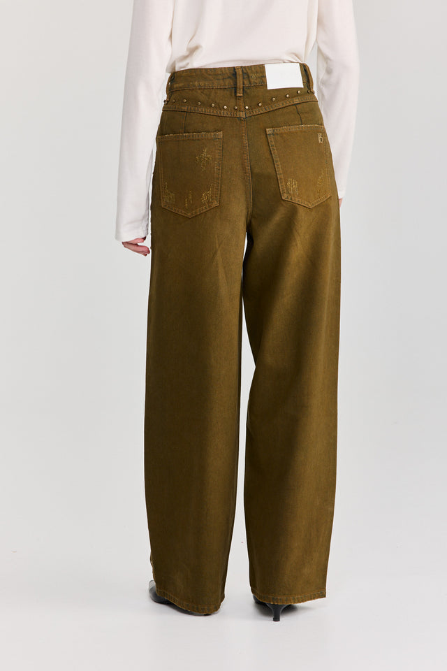 מכנסי ג'ינס ברנדי ניטים ברונזה