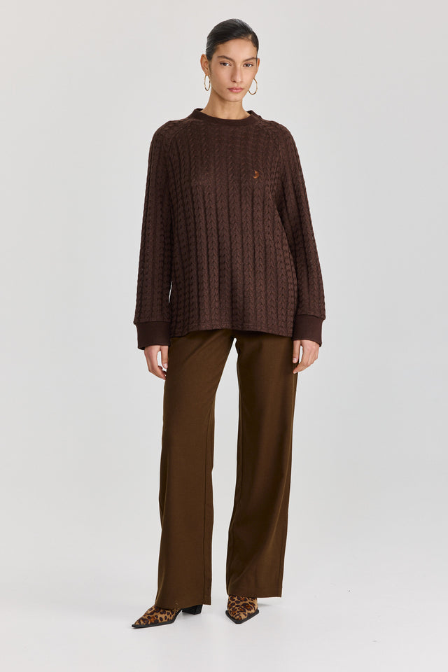 סריג ספייסי LEAGUE חום שוקולד