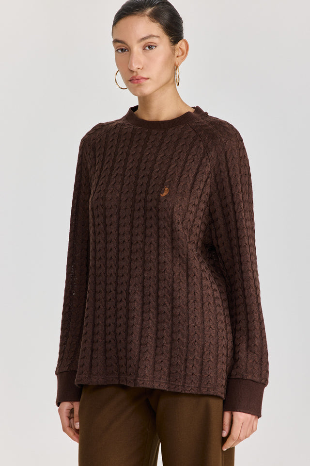 סריג ספייסי LEAGUE חום שוקולד