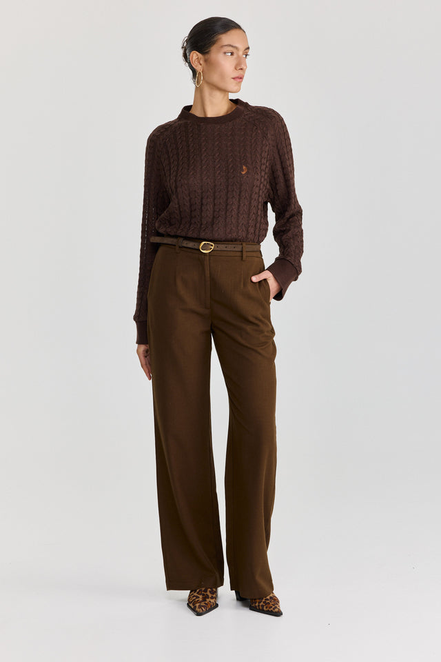 סריג ספייסי LEAGUE חום שוקולד