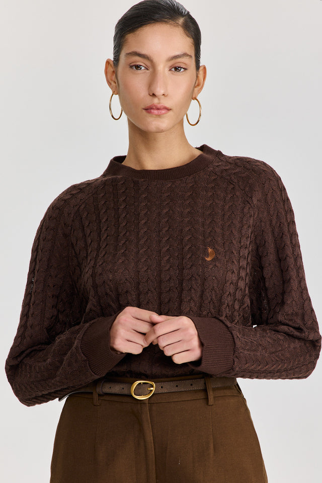 סריג ספייסי LEAGUE חום שוקולד