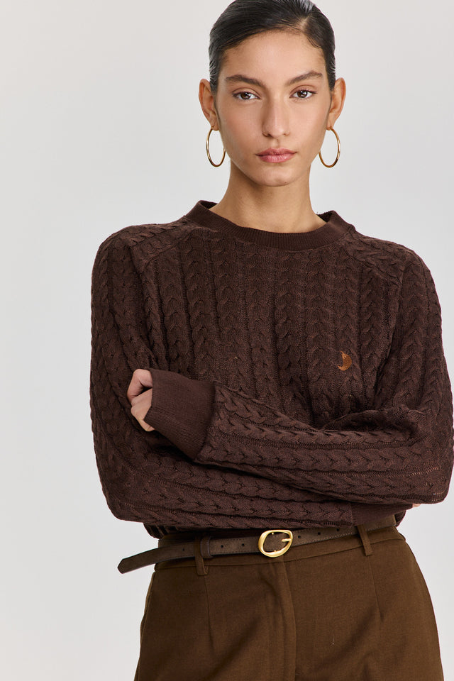 סריג ספייסי LEAGUE חום שוקולד