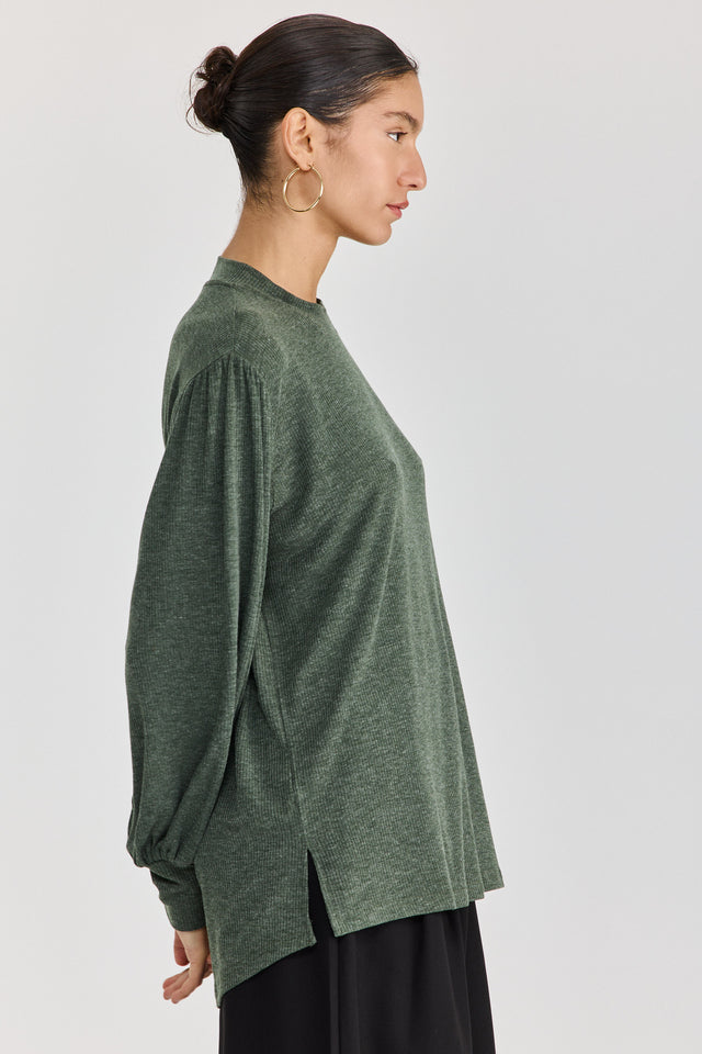 חולצת פונדו שרוולים תפוחים ירוק בקבוק