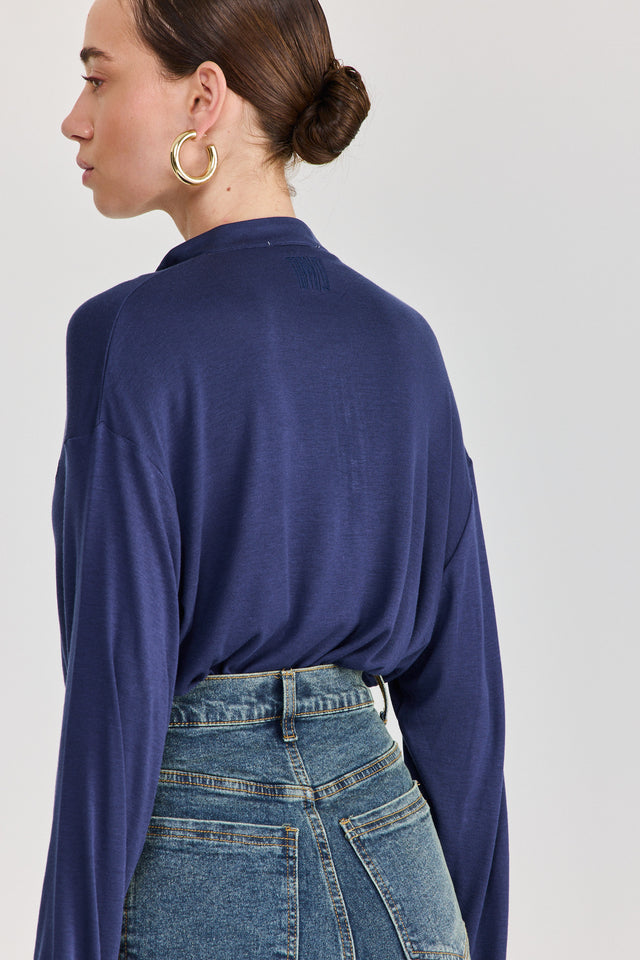 חולצת וונט זיפר שרוול ארוך נייבי