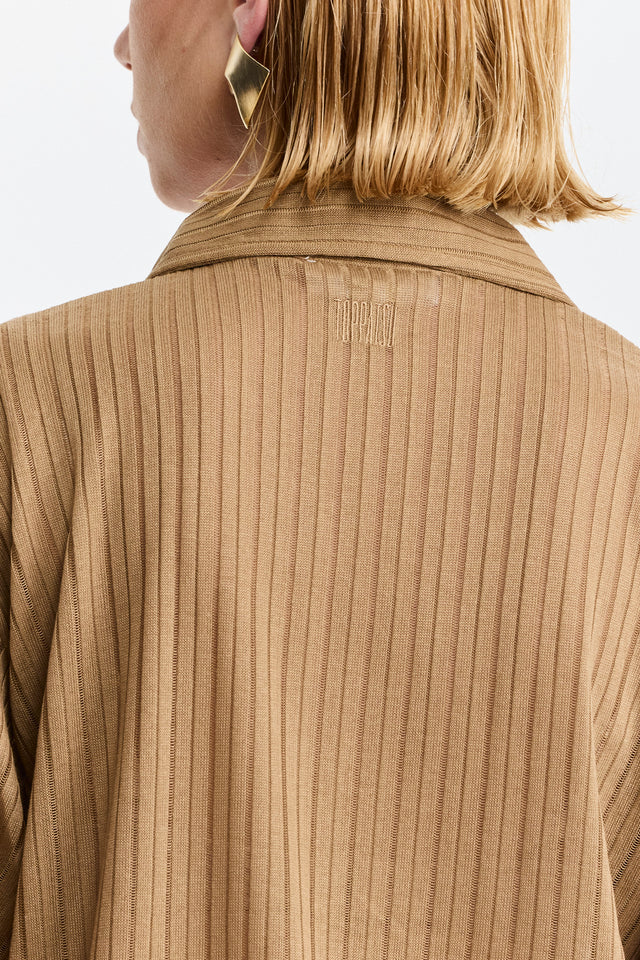 חולצת זיפר וונט שרוולים ארוכים מוקה