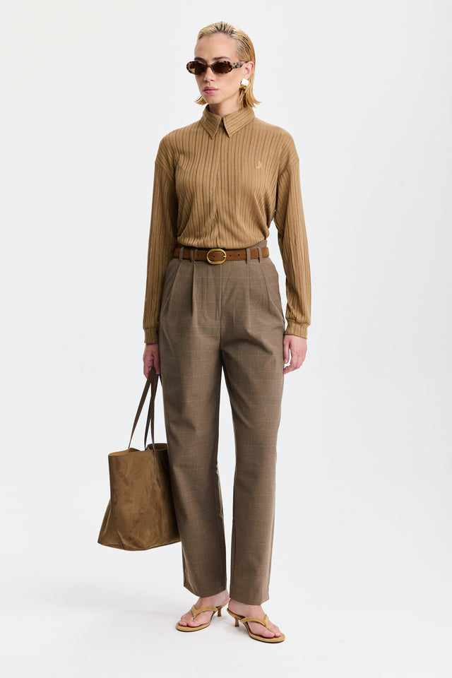 חולצת זיפר וונט שרוולים ארוכים מוקה