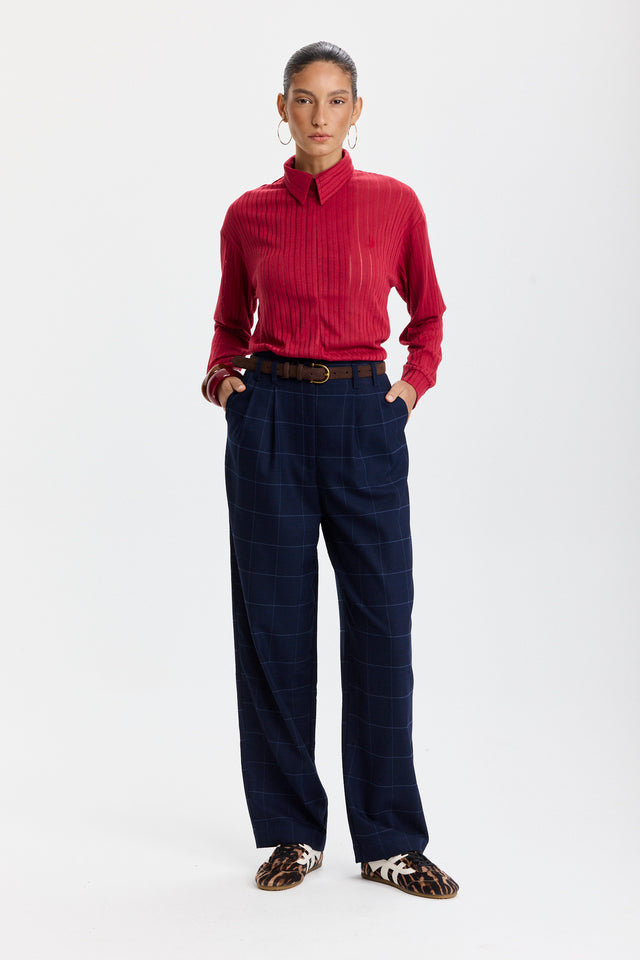 חולצת זיפר וונט שרוולים ארוכים אדום דובדבן