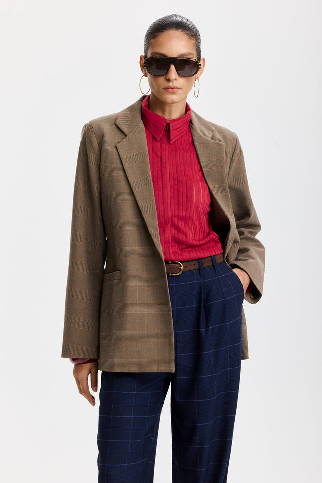 חולצת זיפר וונט שרוולים ארוכים אדום דובדבן