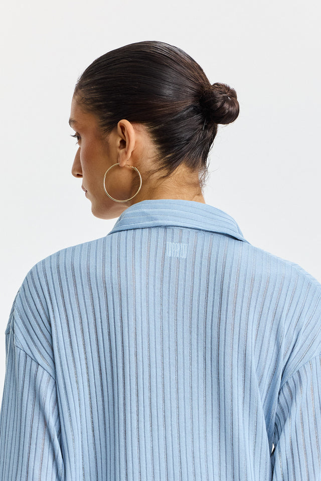 חולצת זיפר וונט שרוולים ארוכים כחולה