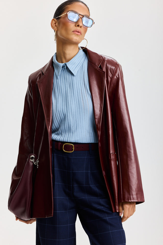 חולצת זיפר וונט שרוולים ארוכים כחולה