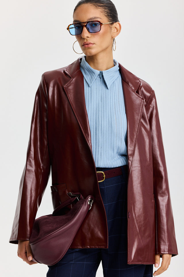 חולצת זיפר וונט שרוולים ארוכים כחולה